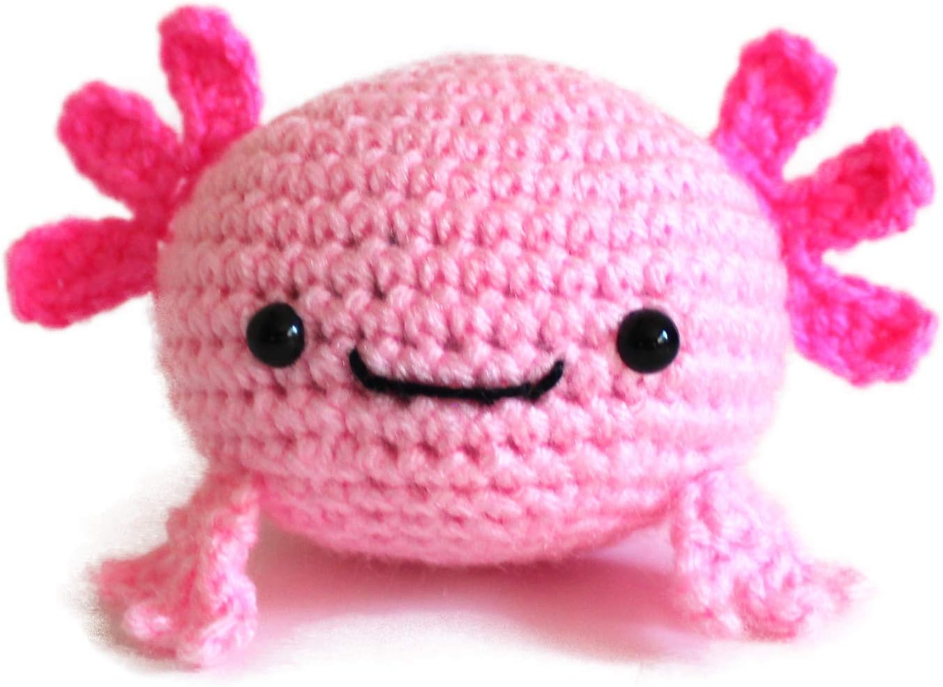 Handmade Crochet Amigurumi Axolotl Stress Ball by Geekirumi! | Squeeze Toy Figurine for Anxiety Relief, Fidget Therapy, Office Desk Decor, and Calming Gifts, Emotional Support Plushie