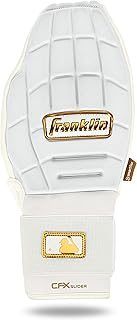 Franklin Sports MLB Baseball + Softball Sliding Mitt - CFX PRT Adult Protective Baserunning Sliding Glove - Left + Right Hand Mitt - Hand + Wrist Protector for Running - White + Gold - One Size