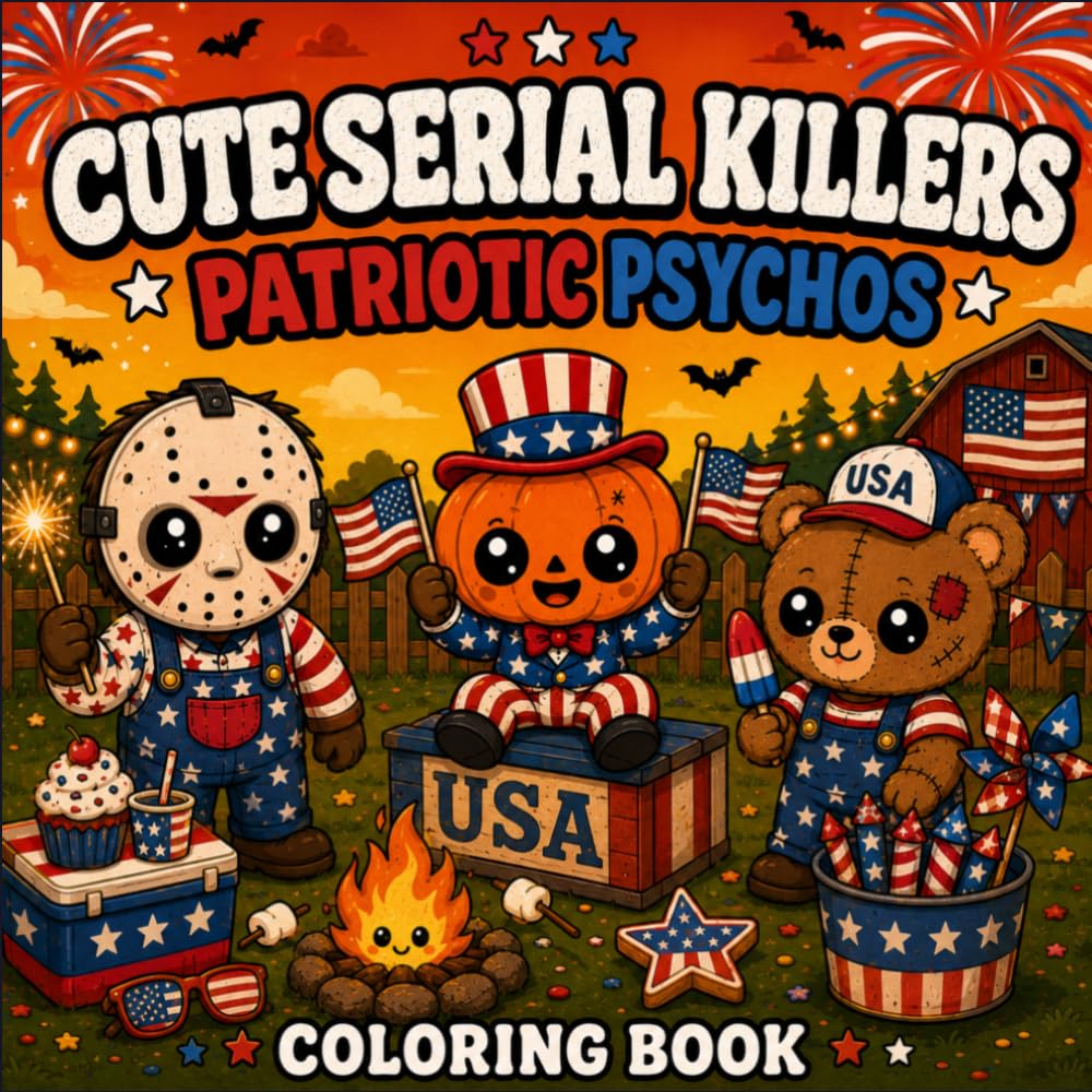 Cute Serial Killers: Patriotic Psychos | A Kawaii Horror Coloring Book Full of Patriotic Slashers, Spooky Summer Chaos, Creepy Campfires, and Adorable American Mayhem