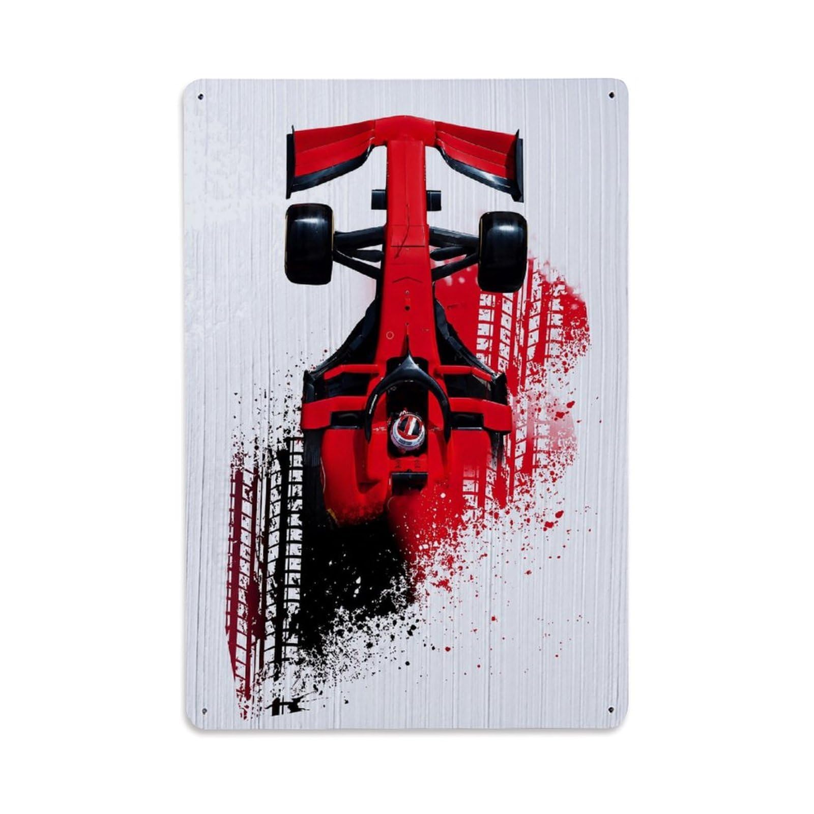 Retro Motorsport Classic Racing Sf 22 23 Supercar Aesthetic Metal Tin Sign Plaque Wall Decor for Cafe, Man Cave, Club Bar, Office, Home Garden Round Metal Poster 8x12Inch