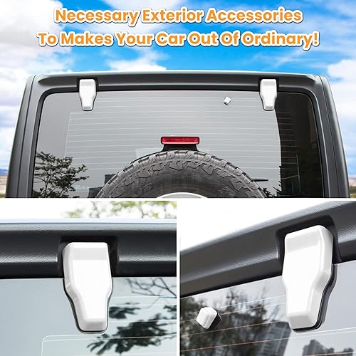 Miniatura 3 de Bisagra de ventana de puerta trasera y cubierta de boquilla de limpiaparabrisas para Jeep Wrangler JL JLU Sports Sahara Freedom Rubicon Unlimited 2