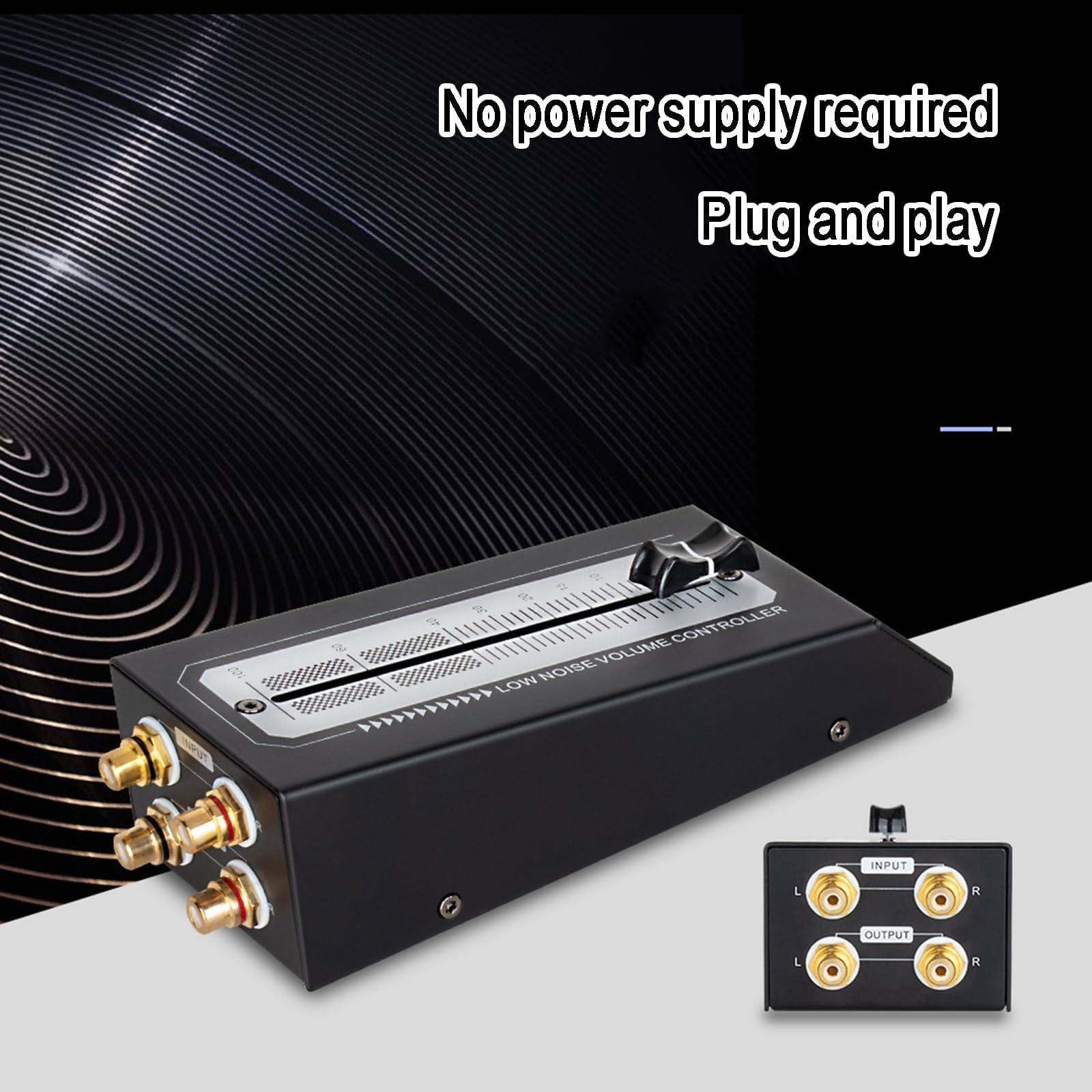 Regulator głośności audio, sprzęt do regulacji głośności, regulacja głośności 128 mm, nie wymaga zasilania, wyjście/wejście stereo, do domowego systemu stereo, głośnik przedwzmacniacza
