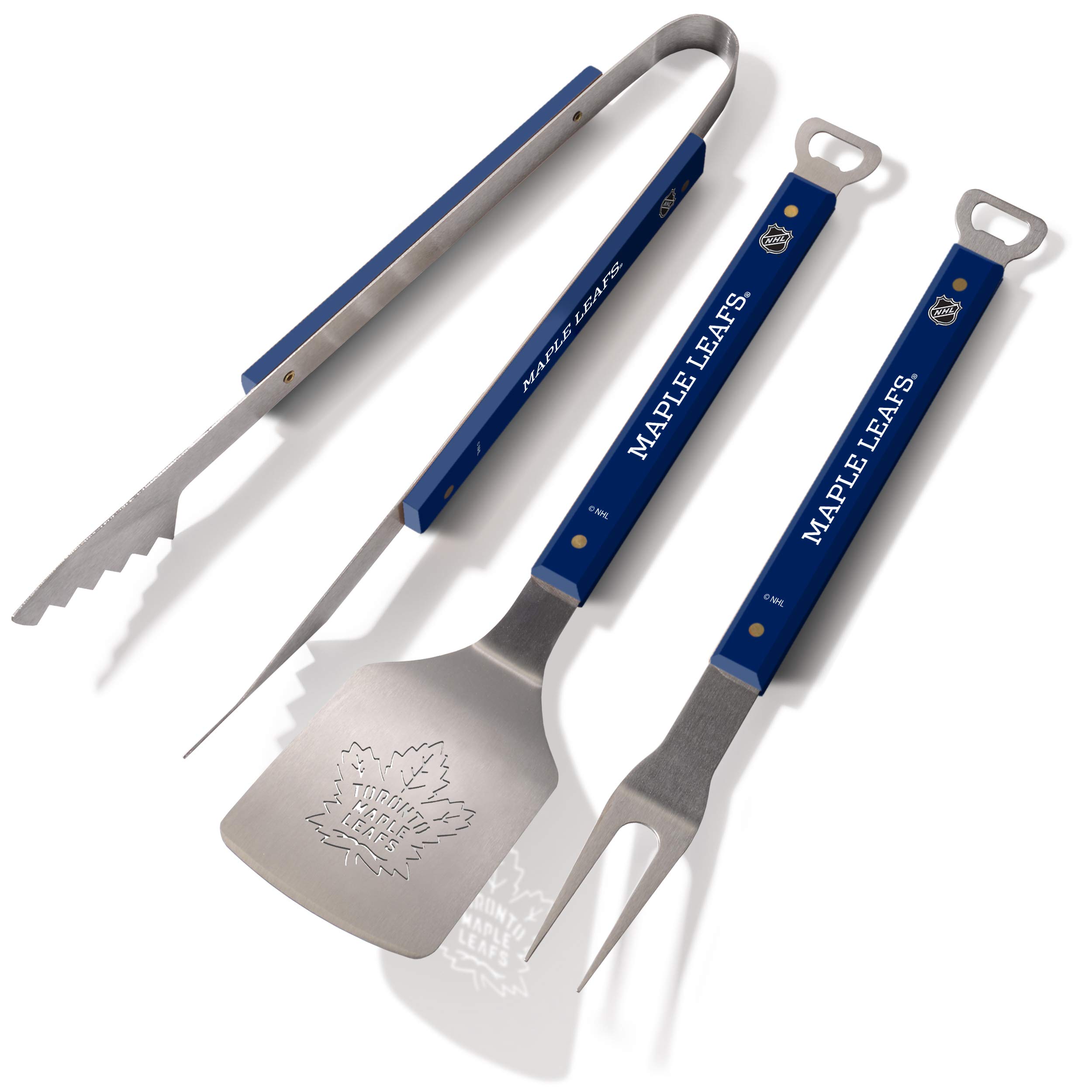 YouTheFan NHL Toronto Maple Leafs Unisex NHL Toronto Maple LeafsNHL Spirit Series 3-Piece BBQ Set, Blue, 22" x 9"
