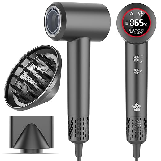Hair Dryer with Diffuser, Hair Dryer, 400 Million Plasma Ion Hair Dryer, 110,000 RPM Brushless Motor, Quick-Drying Hair Dryer, 57 dB Low Noise Hair Dryer for Travel, Home