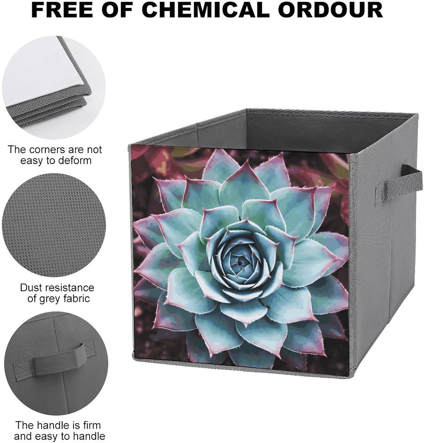 Folding Storage Bins Oxford Fabric Clothes Storage Boxes with Handles | Succulent Plant Cube Organizer, Easy to Store, Multi Functional Cube Storage Organizer for Office Bedroom