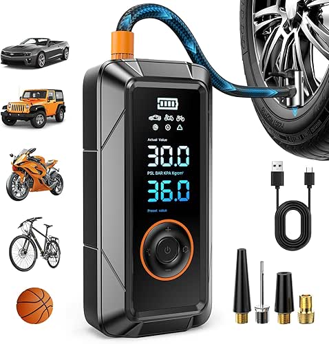 Tire Inflator Portable Air Compressor, Cordless & 12V DC Air