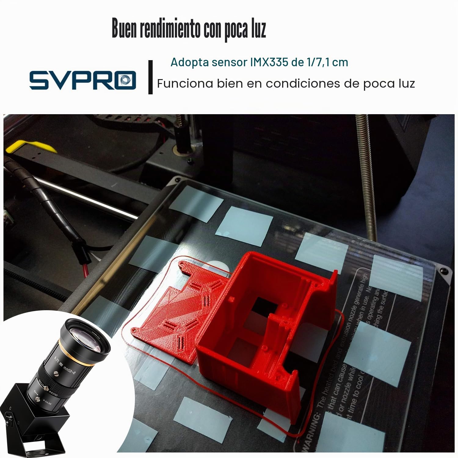 SVPRO Cámara USB de 5 MP 30 FPS con lente teleobjetivo de 5 a 50 mm, zoom óptico de 10X, cámara web de enfoque manual para macro y larga distancia, cámara de computadora con poca luz con sensor IMX335