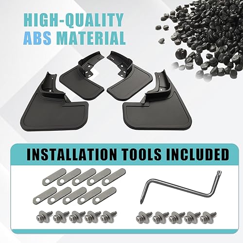 Miniatura 3 de BestEvMod Protectores contra salpicaduras para F-150 Lightning Mud Flaps (juego de 4) con accesorios de hardware, protección contra la suciedad de