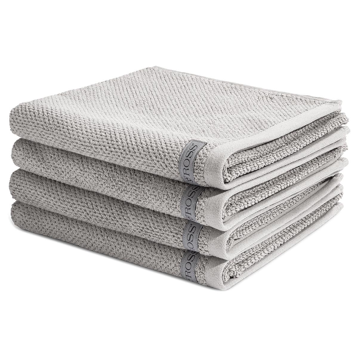 Ross - 4 teiliges Frottier-Set - Selection Bio-Baumwolle (4 X Handtuch im Set) - 540 g/m2 - Baumwolle - Frottee - saugstark - weich und flauschig - Kiesel