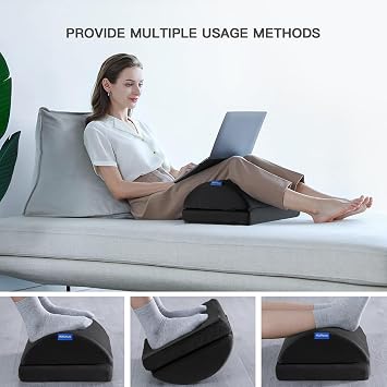 HUANUO Footrest with Memory Foam, Foot Rest Under Desk at Work, Adjustable Desk Footrest for Office Chair, Ergonomic Foot Stool for Office, Home, Travel