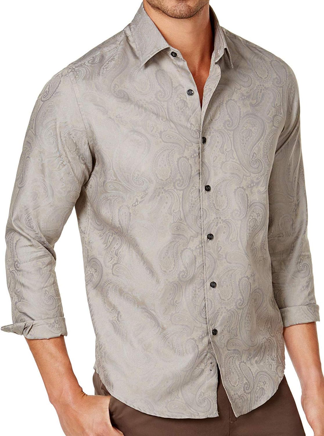 Tasso Elba Mens Marcus Paisley Button Up Shirt