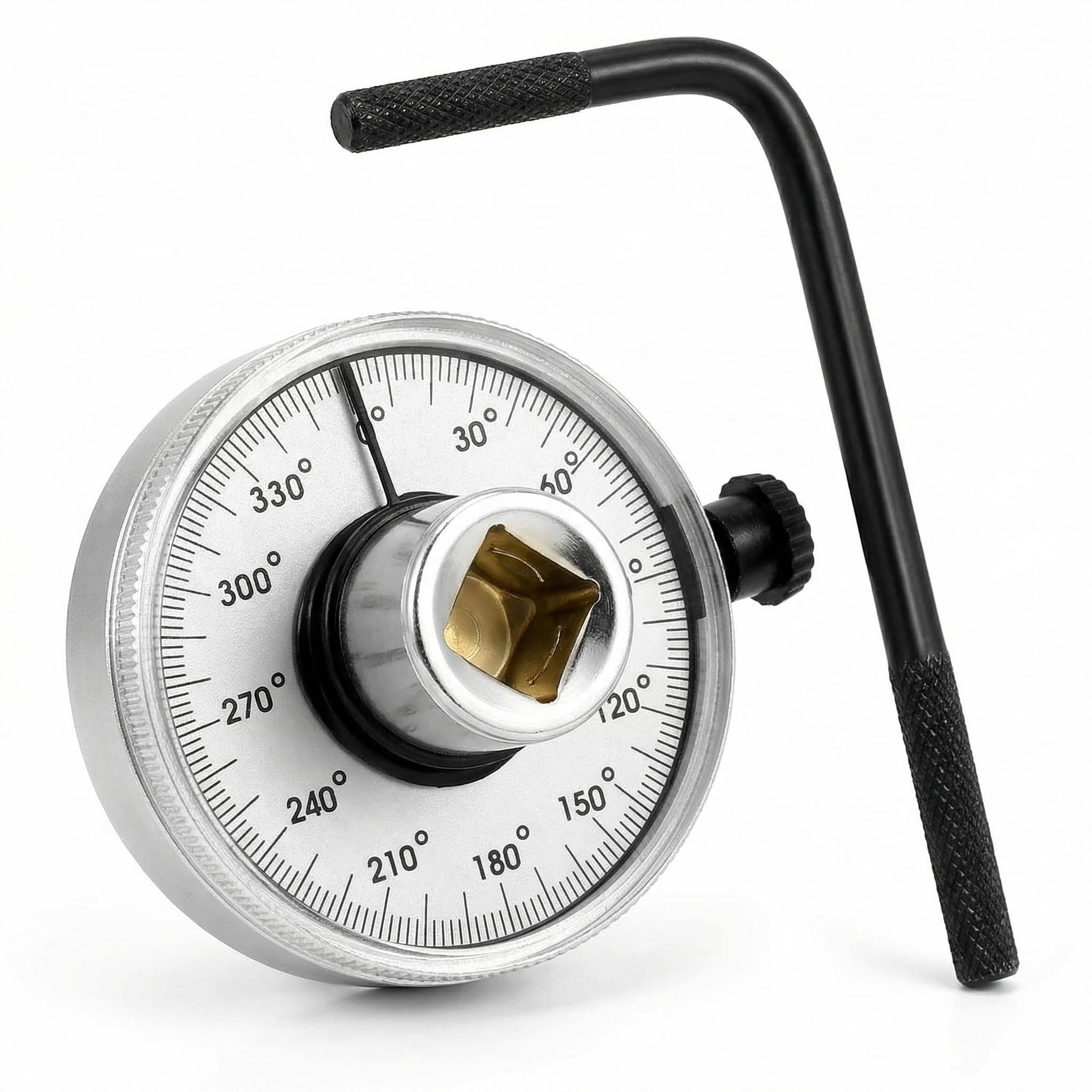 QWORK® 360 Degree Torque Wrench Angle Gauge Tool 1/2" Drive with Flexible Arm