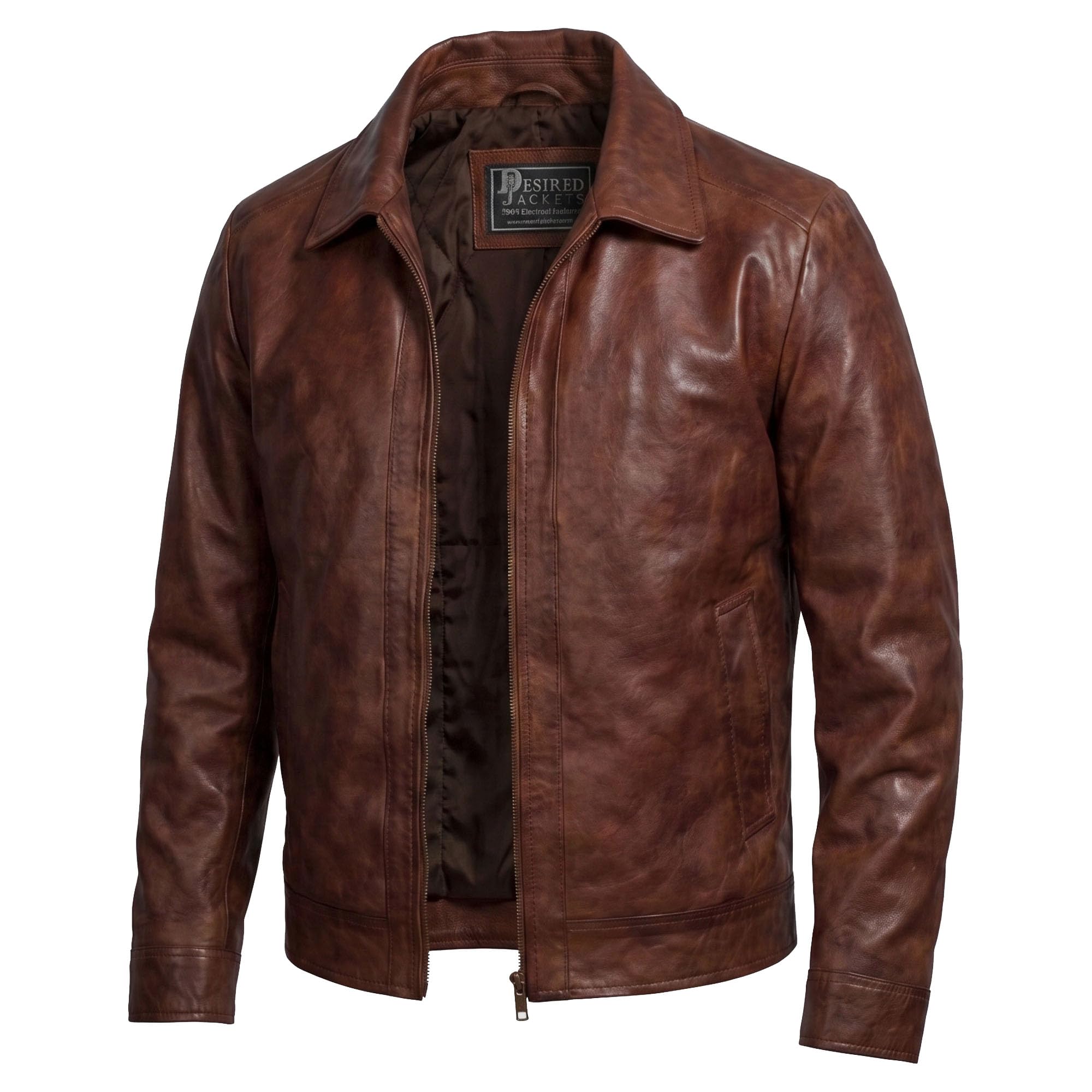 Mens Leather Jacket - Real Lambskin Classic Vintage Style Leather Jackets For Men Brown Leather Jacket for Mens