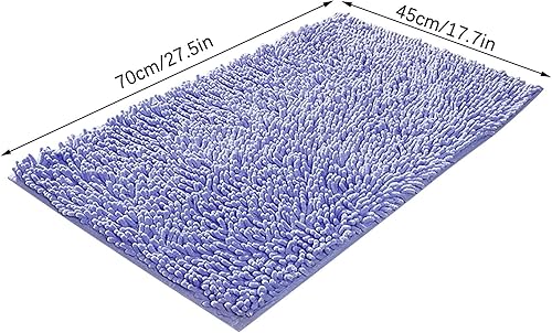 Miniatura 3 de Alfombras de cocina absorbentes, color morado claro, tapete de baño rosa, antideslizante, cómodo, peludo, duradero, grueso, lavable a máquina, para
