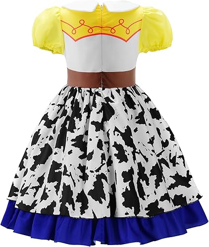 Miniatura 2 de Disfraz de vaquera para niñas, vestido de vaquera, disfraz de Jessie, fiesta de Halloween, disfraz de princesa con sombrero de vaquero rojo