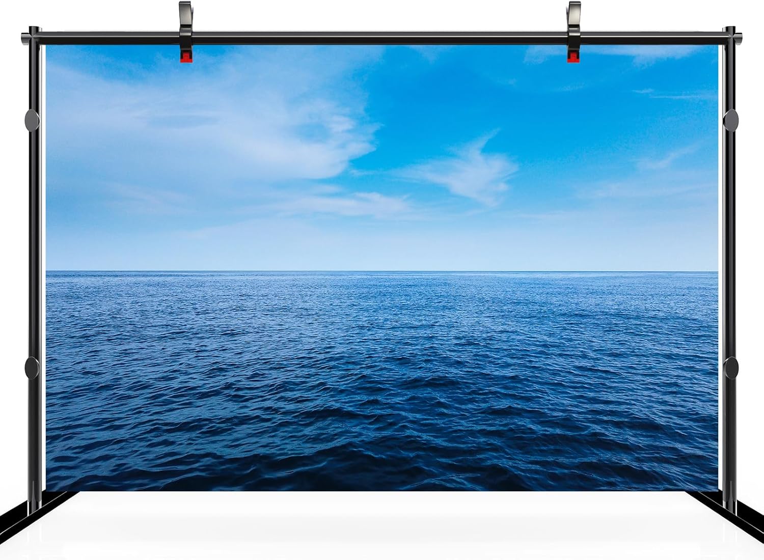 CHNYWORK 118x78 Inches Ocean Blue Sky Tapestry Wall Hanging Calm Sea Ocean Sky White Clouds Background for Bedroom Aesthetic Living Room Dorm Fabrics Wall Decor