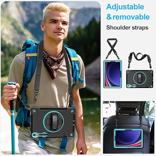 Vista 146 de Funda para Galaxy Tab S10 Ultra/S9 Ultra/S8 Ultra 14.6 INCH: Funda protectora de TPU para Samsung Tablet S9 Ultra/S8 Ultra 14.6" con soporte - Asa