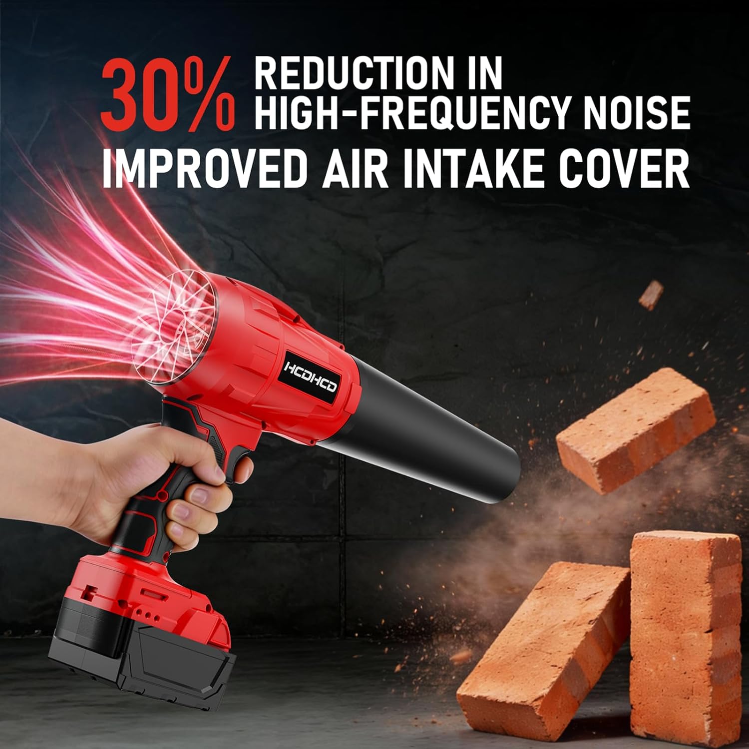 Cordless Leaf Blower Milwaukee M18 18V Battery,580000RPM Turbo Jet Blower with 4 Nozzles, Lightweight Handheld Blower for Patio, Lawn, Yard, Leaves, Dust, Garage & Snow Cleaning (No Battery)