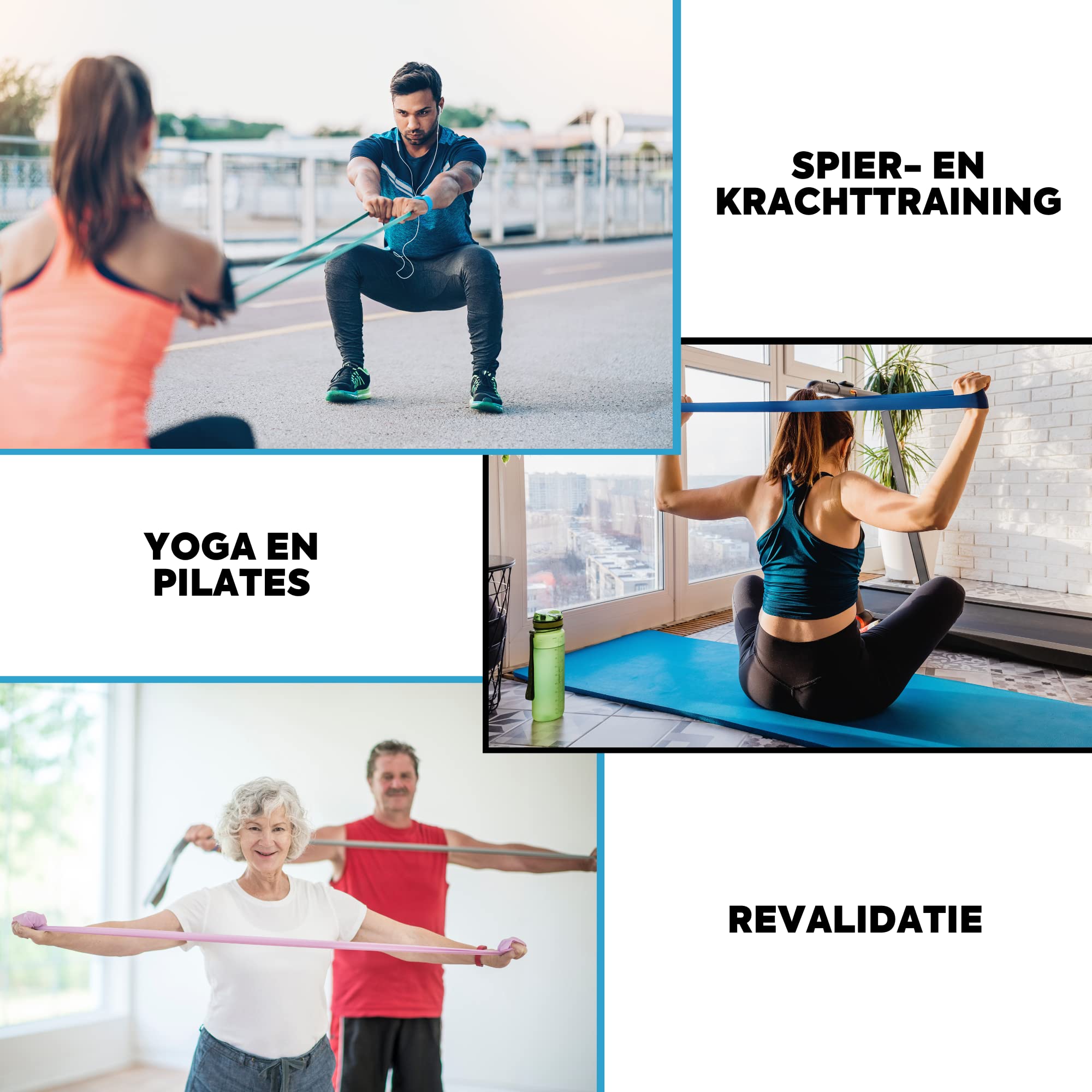 Matchu Sports | Bandas de Resistencia | Bandas de Resistencia | 100% látex | Recortable | 5,5 m, 25 m o 45 m | Extra Ligero a Extra Pesado |