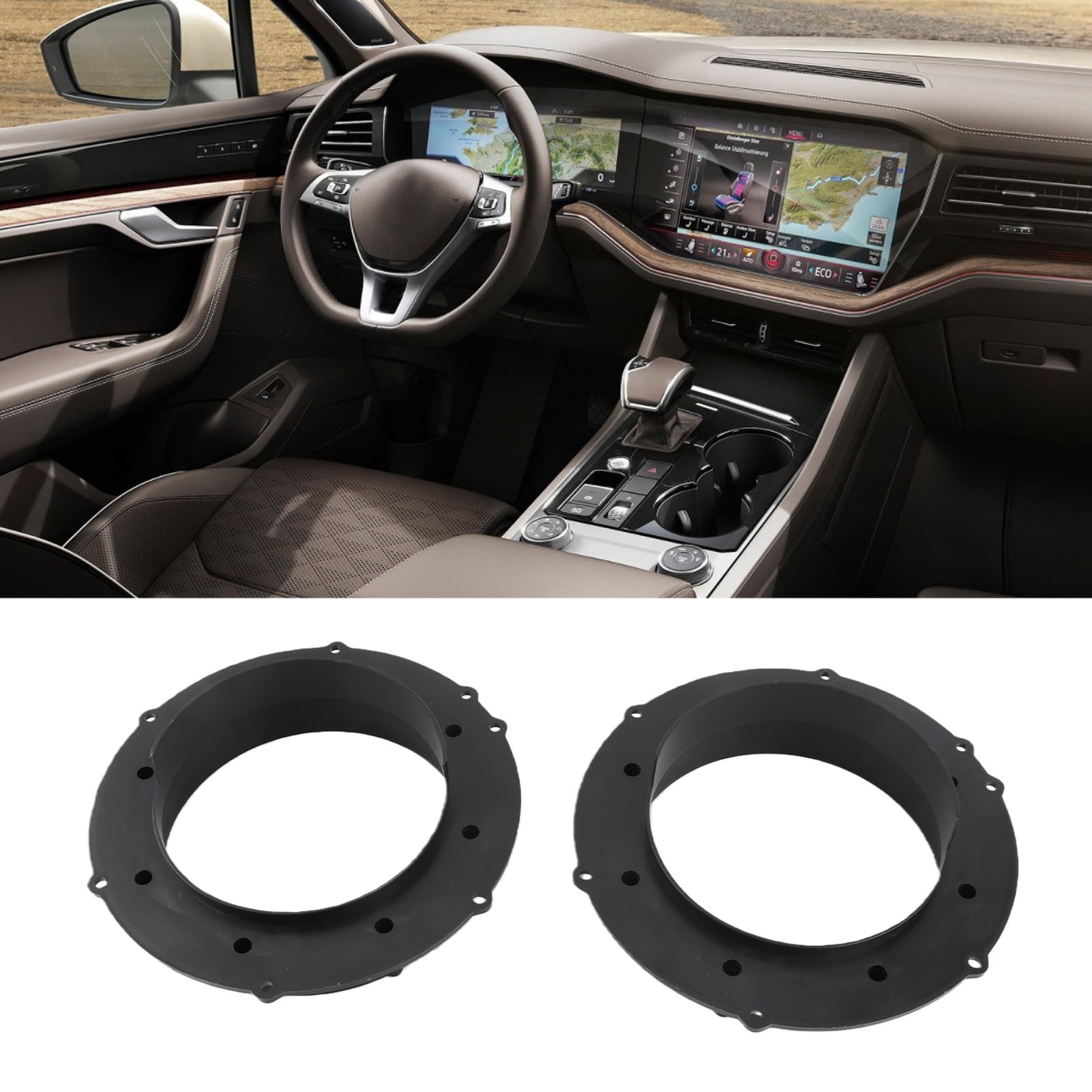 Anillos Adaptadores de Altavoz, Soporte de Montaje de Altavoces de Coche Antiarañazos 2 Piezas/Juego a Prueba de Polvo para Reemplazo de Coche para Puerta Delantera 2007-2011