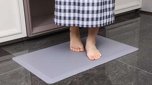 Miniatura 6 de Anti Faigue Mats for Kitchen Floor, Anti SlipDurable Kitchen Rugs, Easy-to-CleanComfortable Standing Desk Mats (Grey, 27.55 x 17.3 x 0.47)