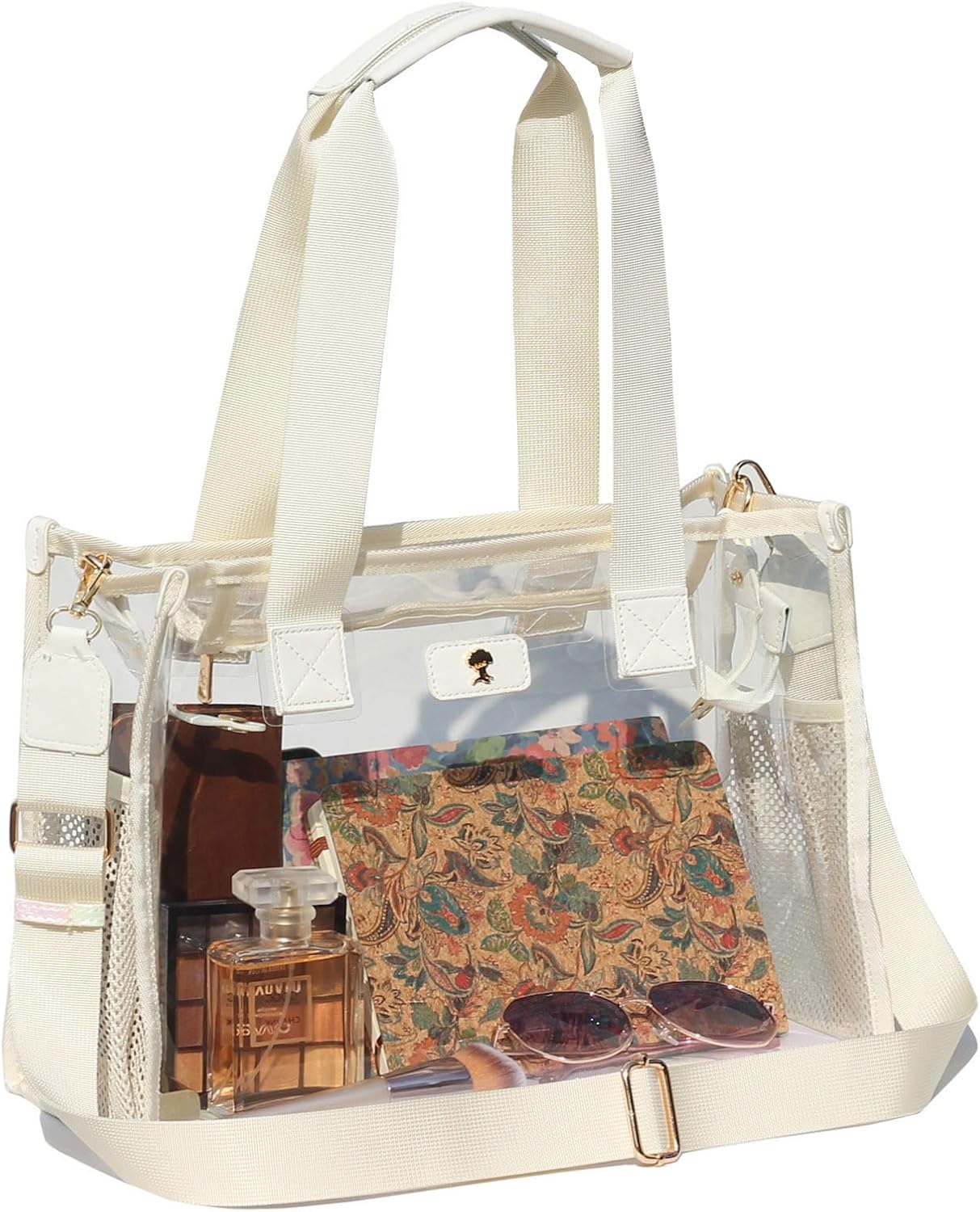 Iridescent Soap Bubble Tote Clear Bag for Stadium Events with Shoulder Bag for Concert Beach