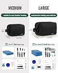 Sac de toilette pour hommes, Kit Dopp imperméable avec séparation sèche par voie humide, Organisateur d'articles de toilette de voyage de grande capacité, Sac de rasage robuste pour les essentiels de salle de bains, Salle de gym & Voyage d'affaires, Noir