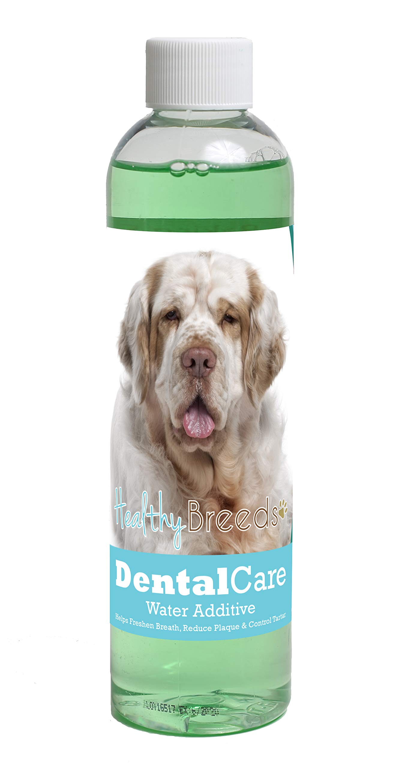 Healthy Breeds Dog Dental Care Water Additive for Clumber Spaniel - Helps Freshen Breath, Reduce Plaque &amp; Control Tartar - Mint Flavor - 8 oz