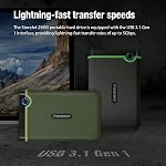 Transcend 2TB SJ25M3, USB 3.1 Disque dur portable robuste, antichoc résistant, compact et léger avec des vitesses de foudre-fast, bouton de secours One Touch, gris de fer - TS2TSJ25M3S