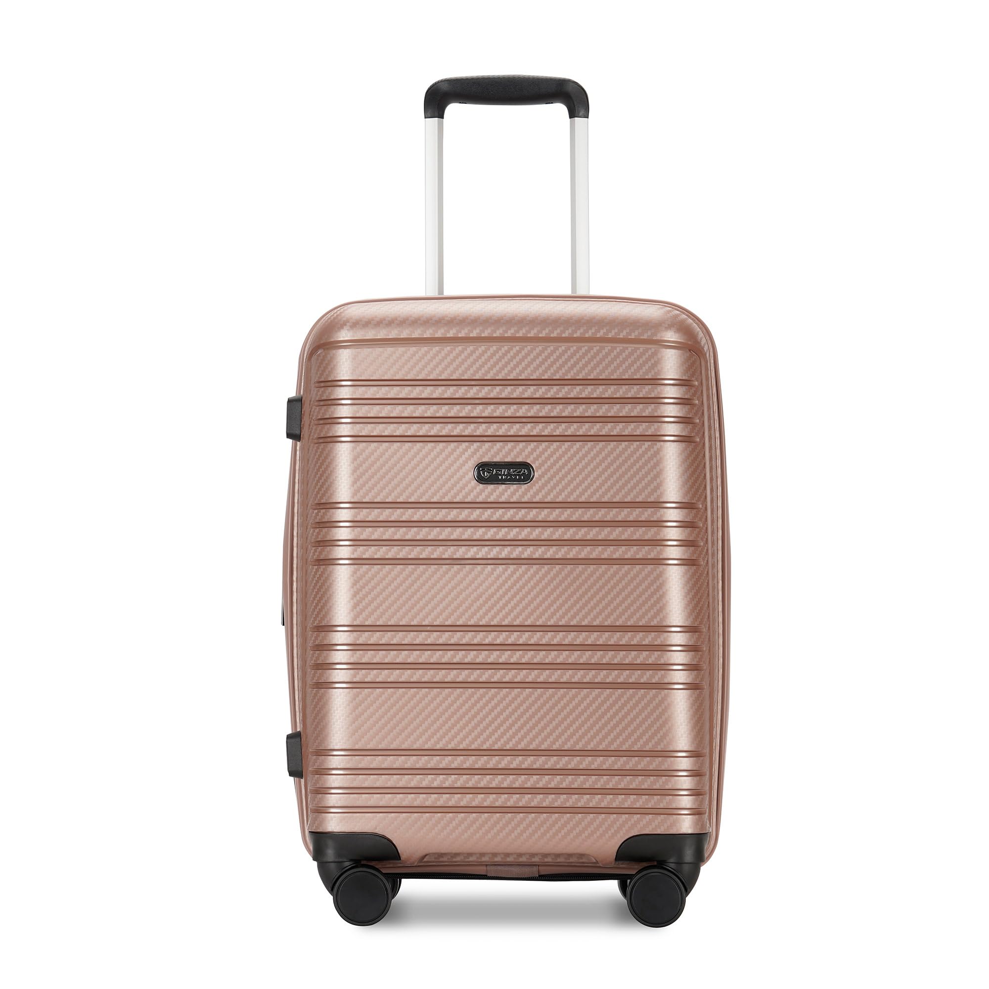 3-piece sets luggage with scratch-resistant PP material, expandable?all 20 25 29 Super light, large-capacity double seal suitcase (Rose gold, Carry-On 20-Inch)