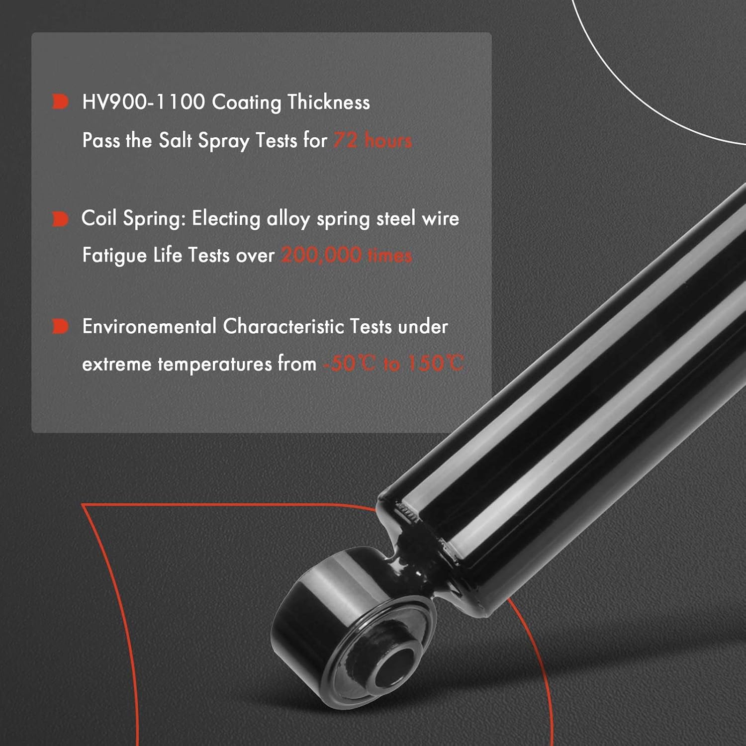 A-Premium Rear Pair (2) Shock Absorber Compatible with Chevrolet Avalanche 1500, Silverado 3500, Suburban, Tahoe & GMC Yukon XL 1500 2500, Sierra 3500, Driver and Passenger Side