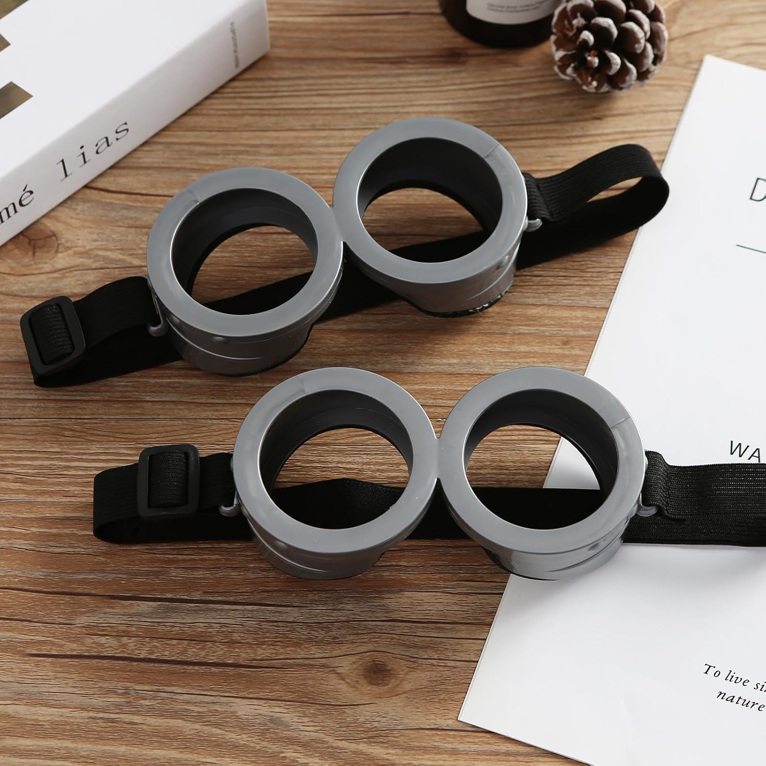 Nuolich 2Pcs Steampunk Goggles Round Glasses Costume Accessories Halloween Cosplay Party Set