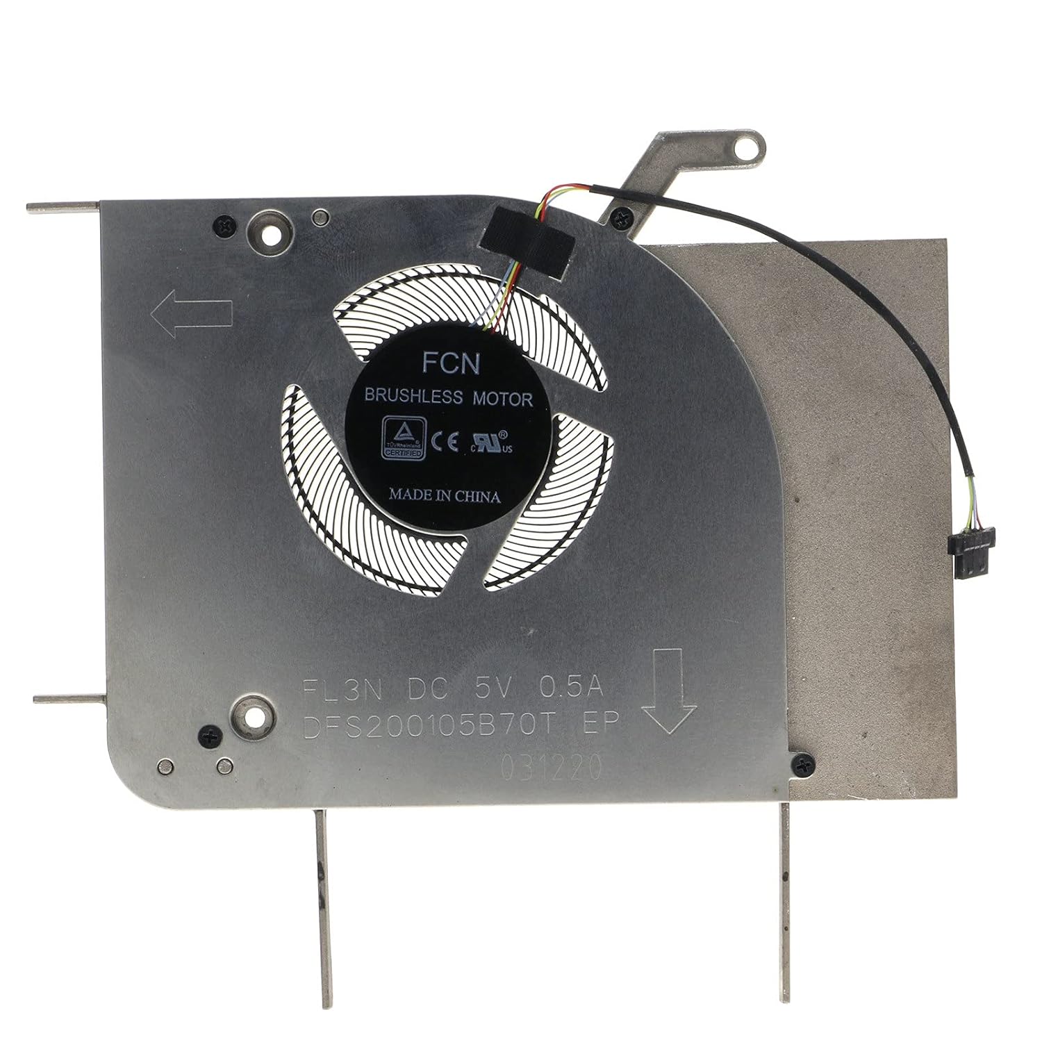 CPU+GPU Cooling Fan for ASUS ProArt StudioBook 17 H700 W700 W700G2T W700G3T, 2.5W, 5V, 4000RPM, 10dB, 4-Pin, Forced Air, Laptop Cooling Fan