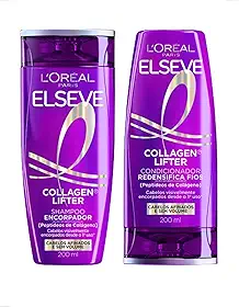 L´oreal Paris Elseve Collagen Lifter Shampoo Encorpador e Condicionador Redensifica os Fios 200ml Cabelos Encorpados e Volumosos