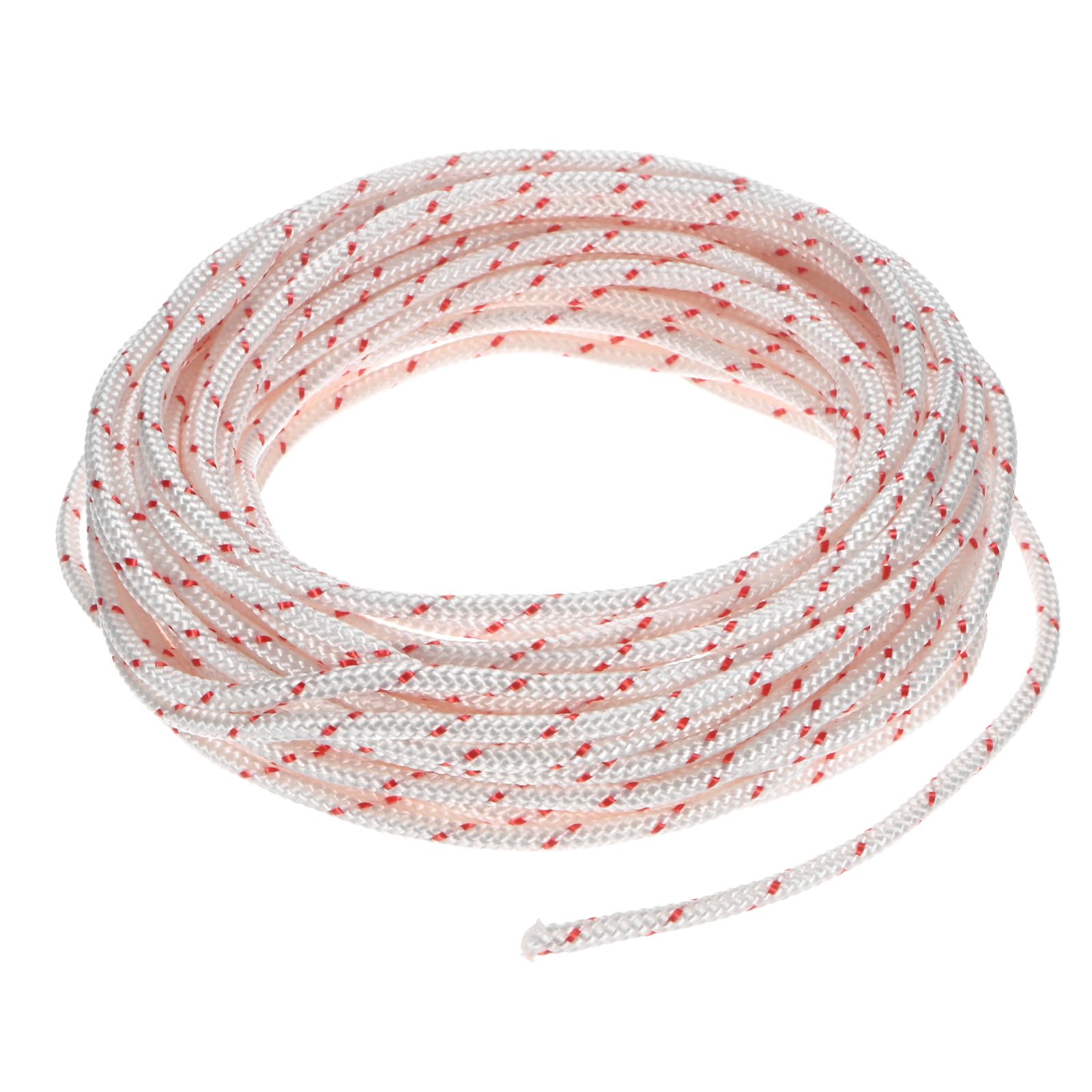 M METERXITY Recoil Starter Rope Pull Cord 3.5mm 10m Pull Starter Rope Nylon Pull Cord Pull Starter Rope for Mower/Chainsaw/Trimmer/Brush Cutter [White Red]