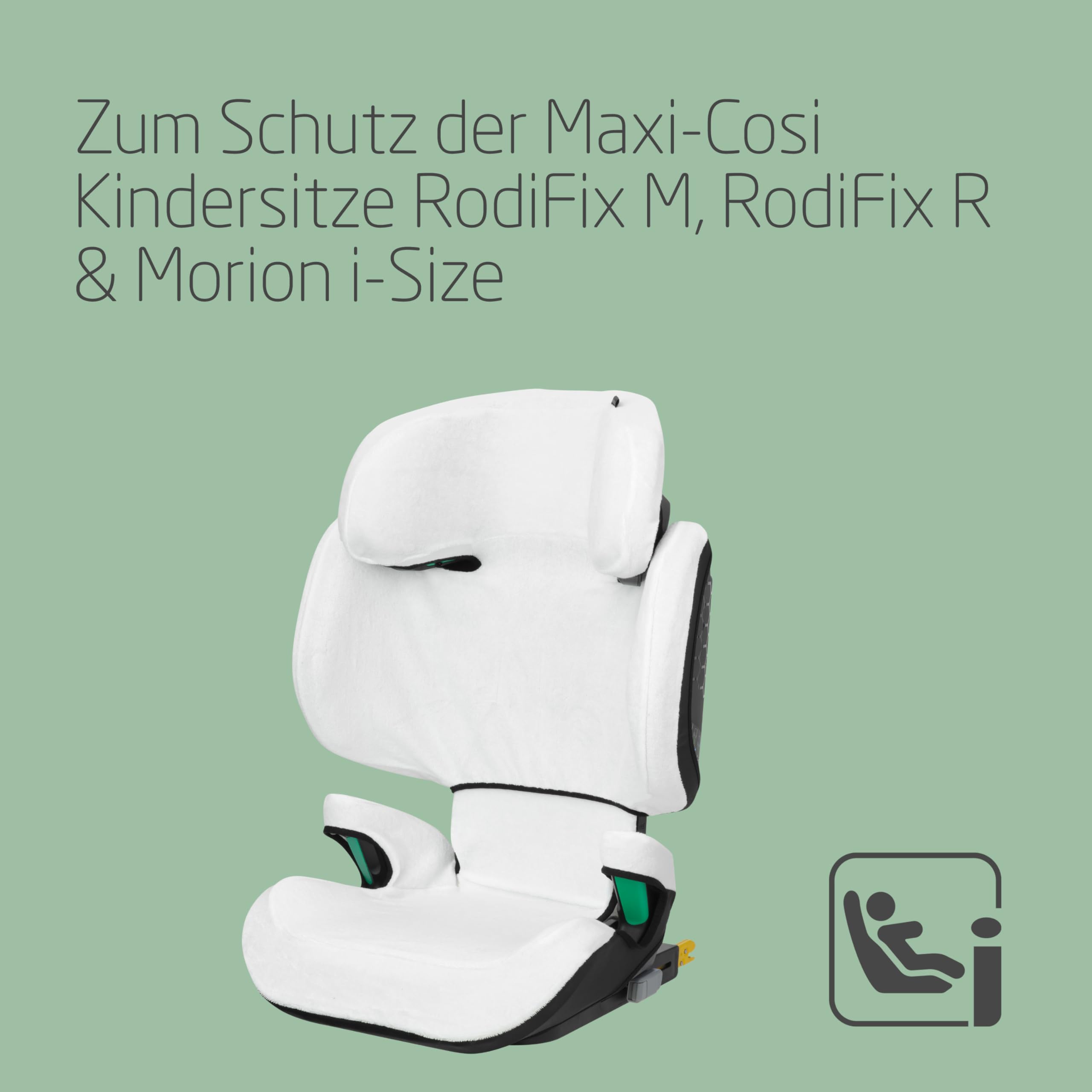 Maxi-Cosi Autositzbezug aus Bio-Baumwolle für RodiFix M i-Size/RodiFix R i-Size, Babyschalenbezug, Weich, Atmungsaktiv, Feuchtigkeitsabsorbierend, Waschmaschinenfest, Natural White