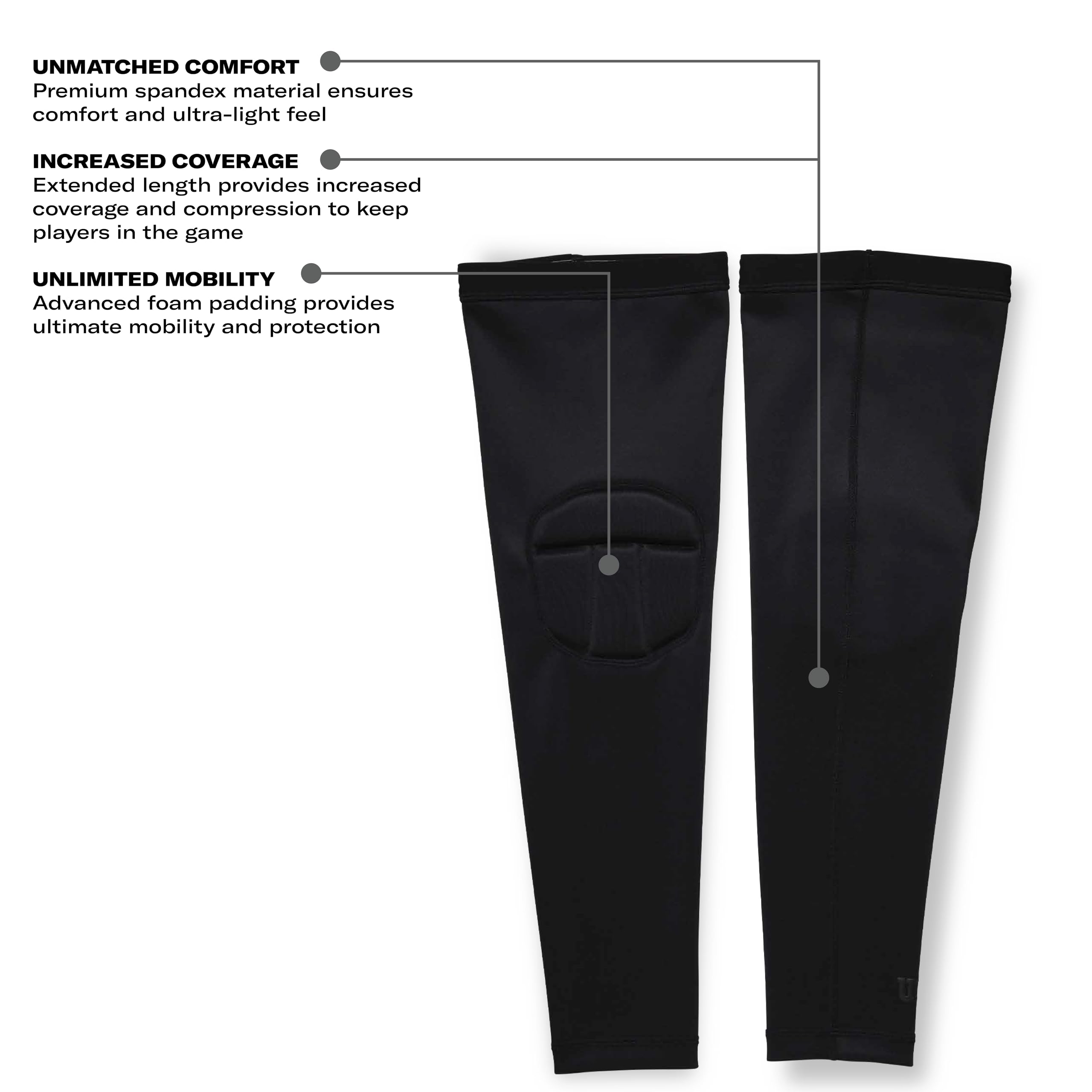 Wilson Helix - Rodilleras para voleibol, talla S/M, color negro
