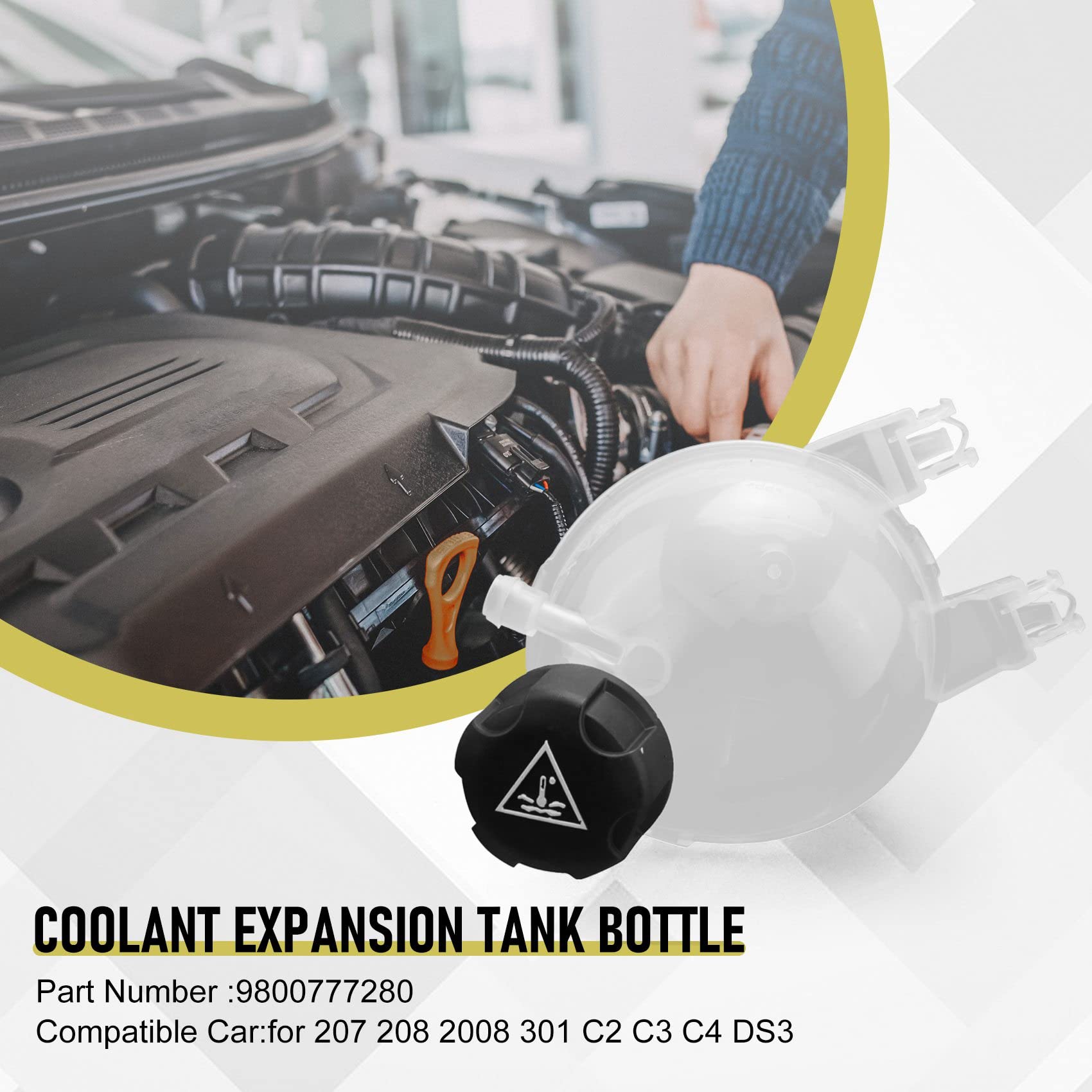 Amazon.com: Soaying 9800777280 Coolant Expansion Tank Bottle with 