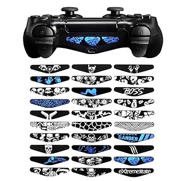 eXtremeRate 30 Pcs/Set Personized Controller Light Bar Decal for ps4 Remote Skins, Game Accessories Led Cover Sticker for Playstation 4 Slim Pro Controller [Video Game]