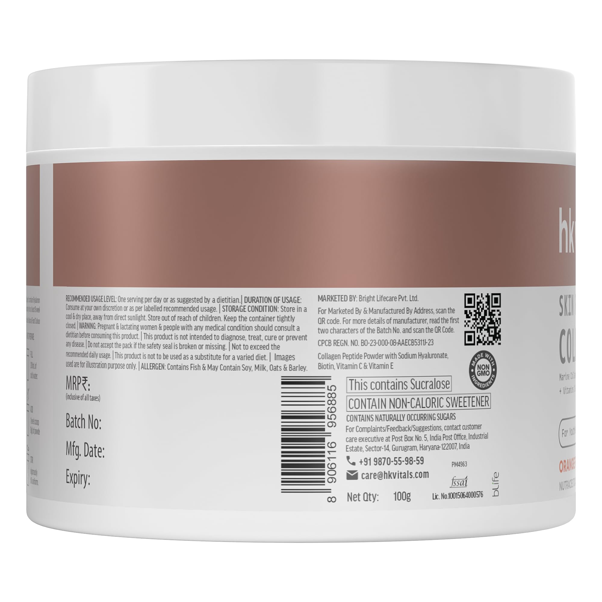 hk vitals Skin Radiance Marine Collagen, Orange, 100g + Sipper — Amazon image 7
