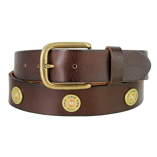 Shotgun Shell Concho Genuine Casual Jean Leather Belt 1-1/2"(38mm) wide