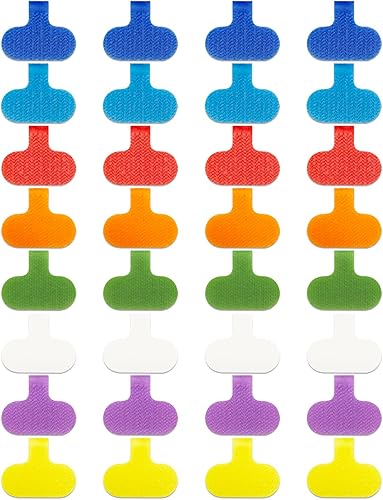 32 Pcs Cable Labels, Multi-Color Write On Cord Wire Label, Cable Tags for Electronics, Computers Cable Management and Identification, Assorted