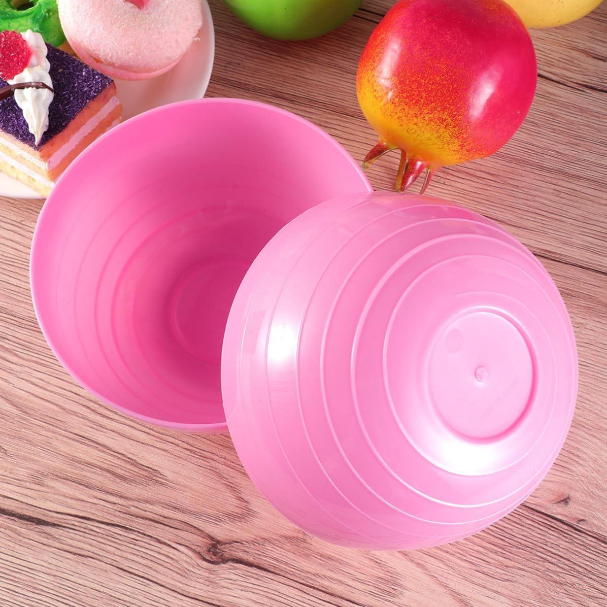 6pcs Reusable Plastic Snack Bowl round Party Serving Dish