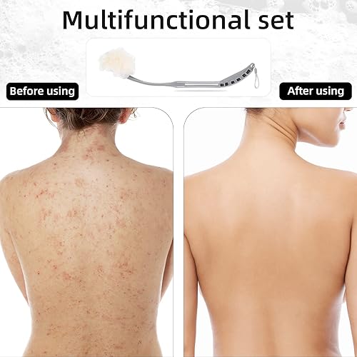 Miniatura 4 de Esponja de ducha de 20.5 pulgadas, esponja de esponja de lufa en barra, exfoliante y mejora de la salud de la piel, esponja de espalda para ducha
