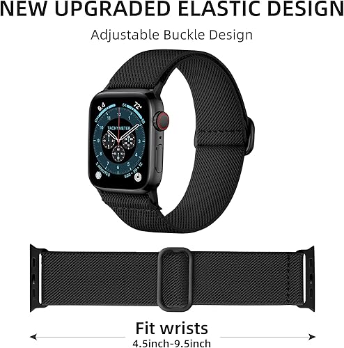 Miniatura 2 de DaQin - Paquete de 3 correas elásticas de nailon, compatibles con Apple Watch de 38, 40, 41, 42, 44 y 45 mm, correas deportivas unisex trenzadas y