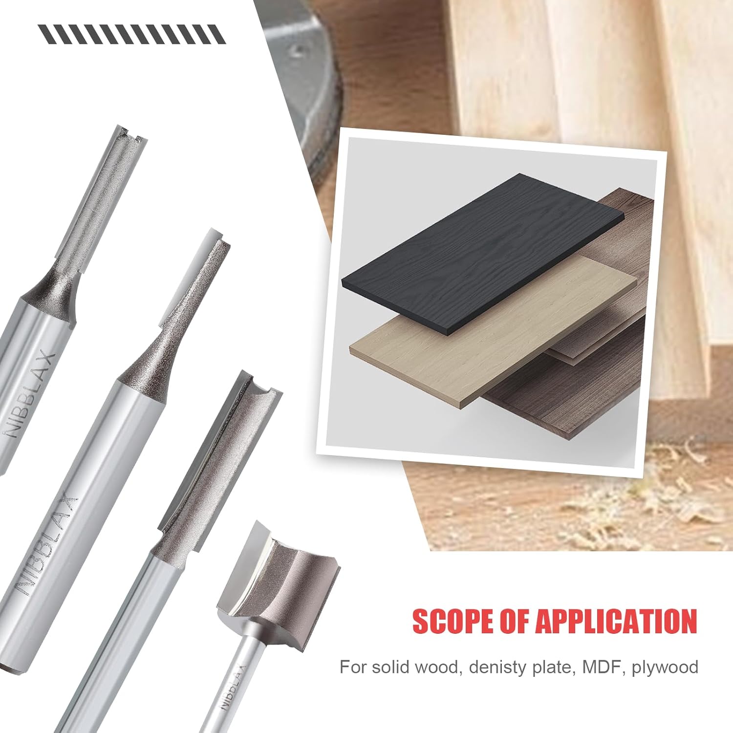 8mm Double Flute Straight Router Bit 5/16" Cutting Diameter, 1/2" Shank Flush Trim Cut Router Bit for Woodworking