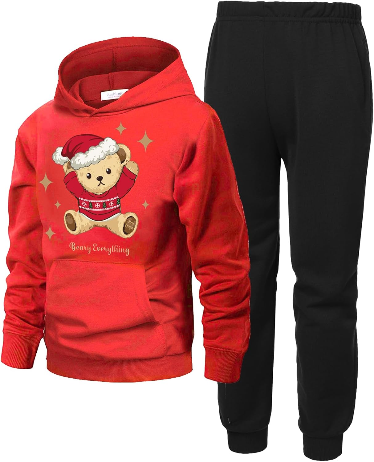 Arshiner 2 Piece Outfit Boys Pullover Hoodies Sweatshirt Suit For Kids Tracksuit Set