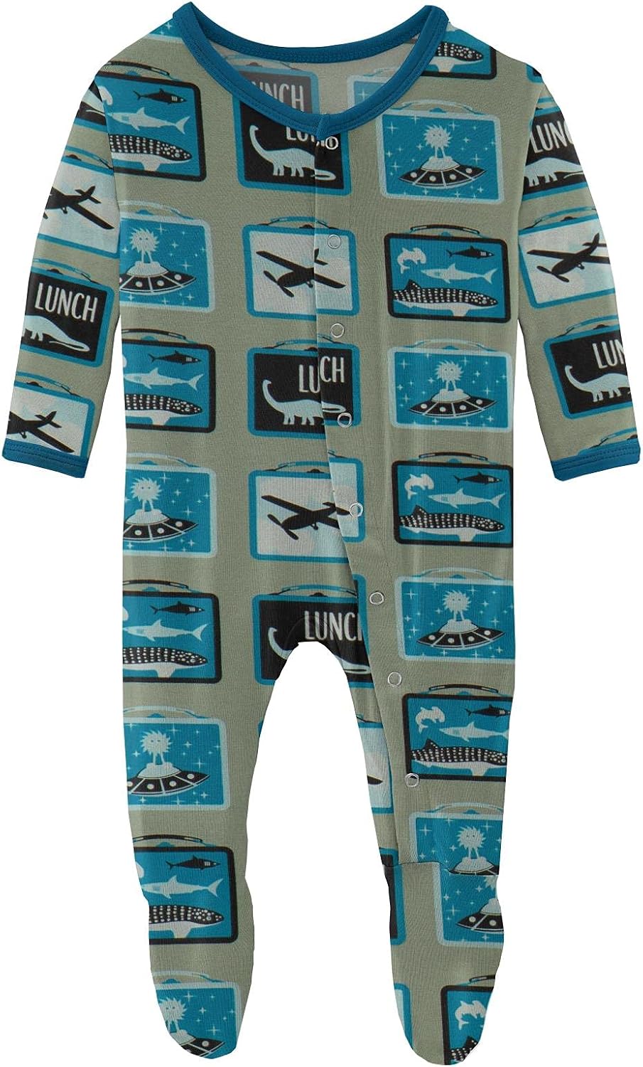 KicKee Pants Print Footies with Snaps, Super Soft One-Piece Jammies, Viscose from Bamboo Sleepwear for Babies