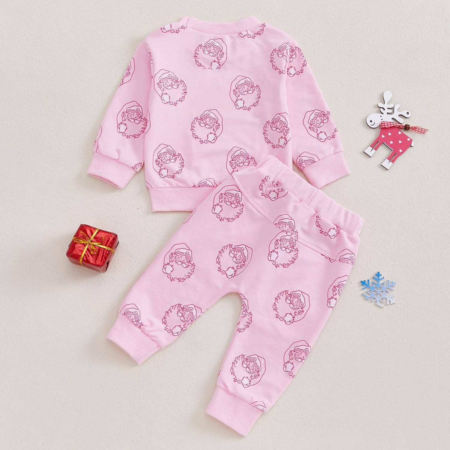 Adobabirl Toddler Baby Girl Clothes Embroidery Letter Print Crewneck Sweatshirt and Pants Set Fall Winter Spring Outfits - Image 3