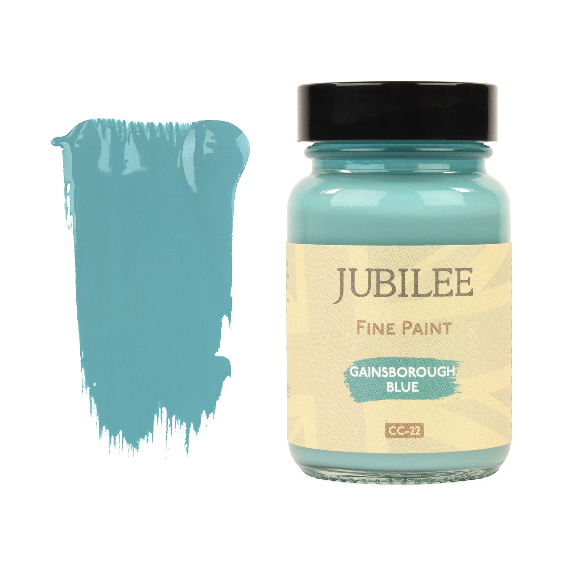 Guild Lane Jubilee Furniture Paint - Gainsborough Blue 60ml - Multi-Surface Paint for Wood, Metal, Glass & More - Durable, Water-Based, Soft Sheen Finish - No Primer or Wax Needed
